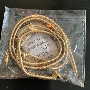 Victoria Emerson bracelet- tan with gold beads- never worn